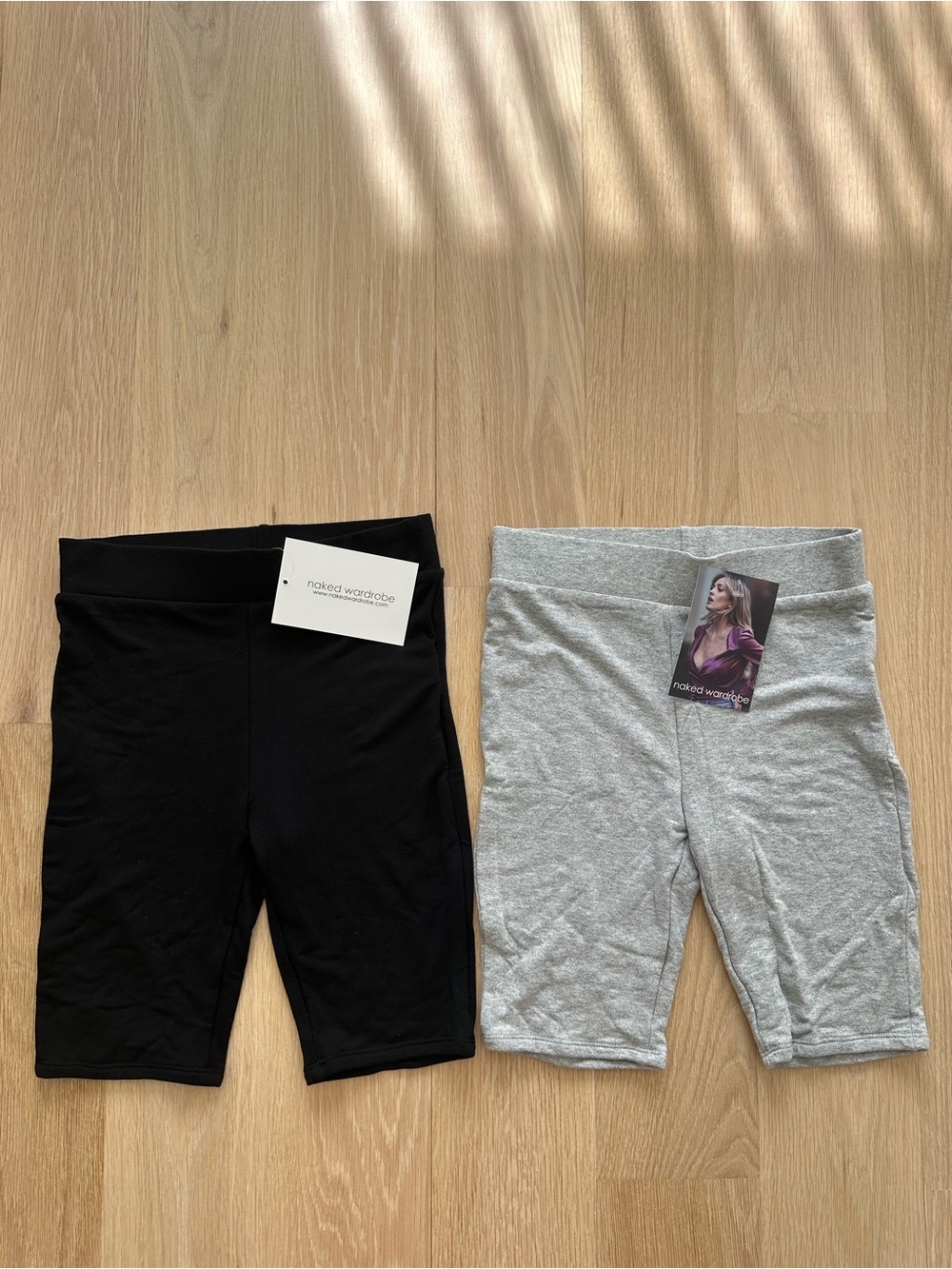 NAKED WARDROBE - 2 BIKER SHORTS - SIZE MEDIUM